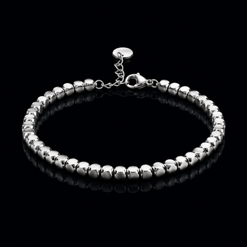 925 Sterling Silver 4mm Beaded Chain Bracelet