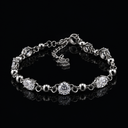 Crystal & Sterling Silver 3mm Gemstone Bracelet