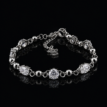 Crystal & Sterling Silver 3mm Gemstone Bracelet